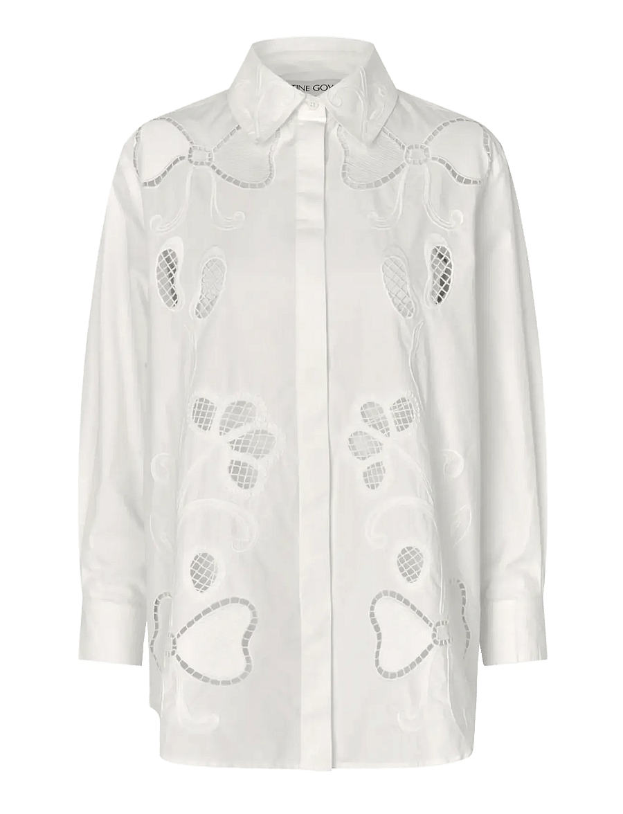 STINE GOYA - 2522 Midweight Cotton Broderie, Loo - langærmede skjorter - ballerina broderie - 1