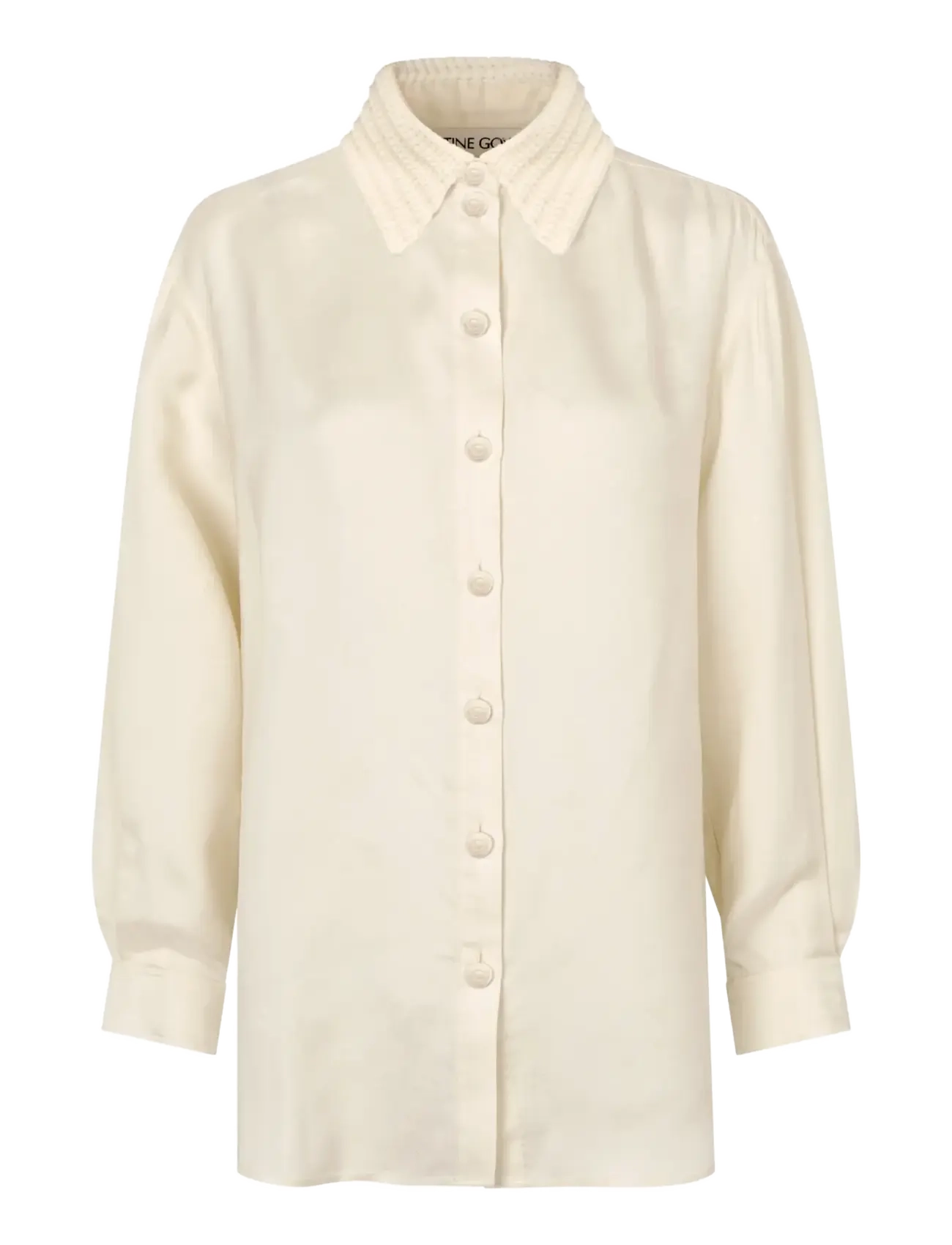 STINE GOYA 2516 Viscose Jacquard / Crochet, Fl - Tøj - SAKURA BLOSSOM / cream