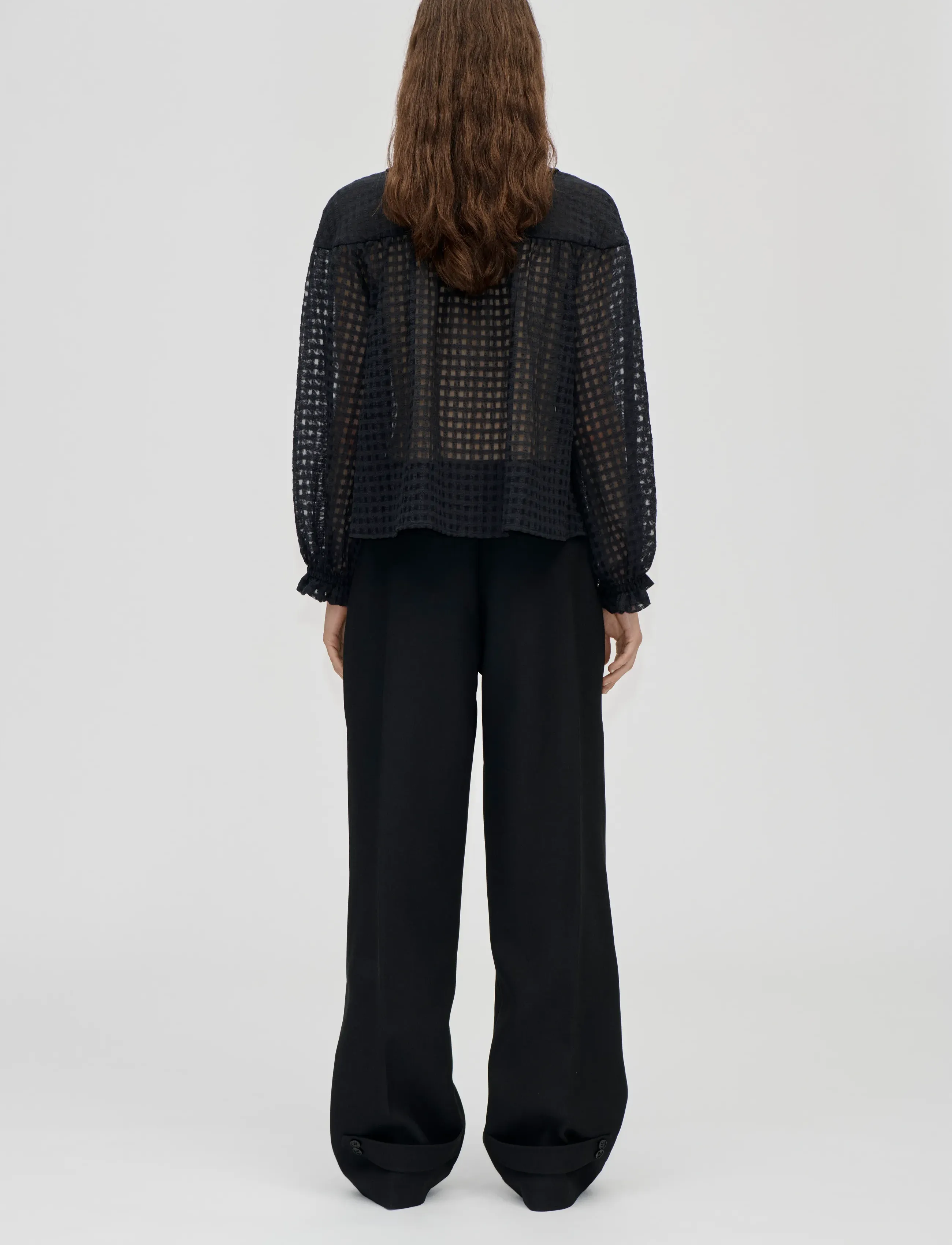 STINE GOYA - 2069 Organza, Flowy Long Sleeve Top - palaidinės ilgomis rankovėmis - checkered organza - 3