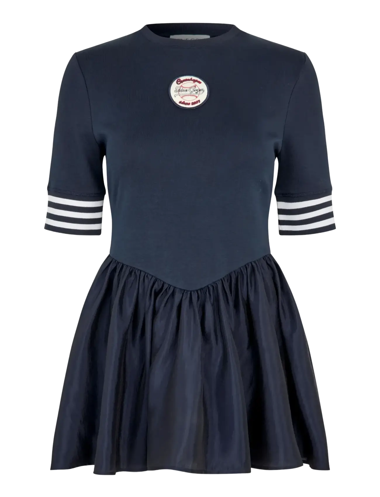 STINE GOYA 2521 Flat Texture Viscose / Jersey, - Nyheder - BASEBALL SG PATCH / navy