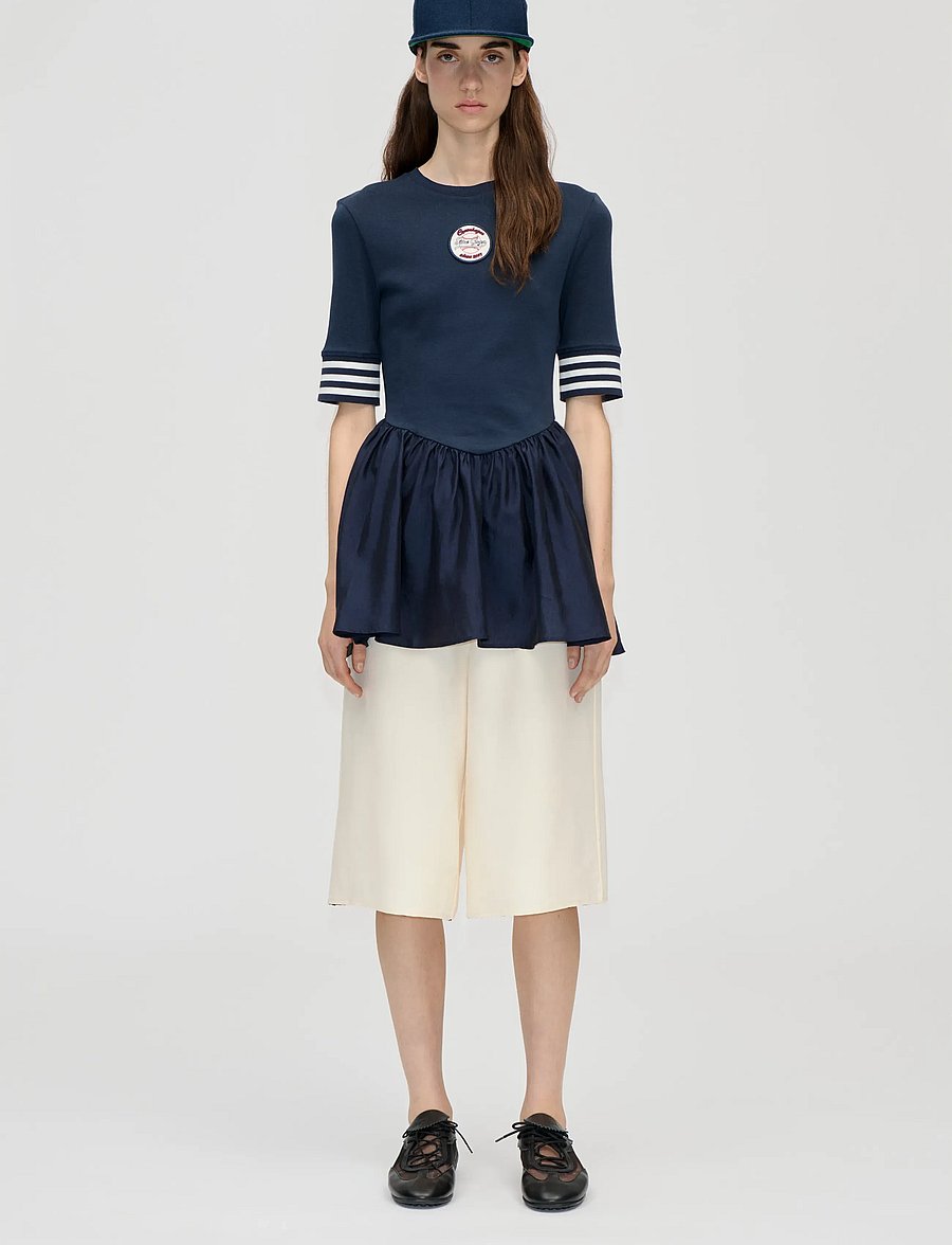STINE GOYA - 2521 Flat Texture Viscose / Jersey, - t-shirts - baseball sg patch - 0