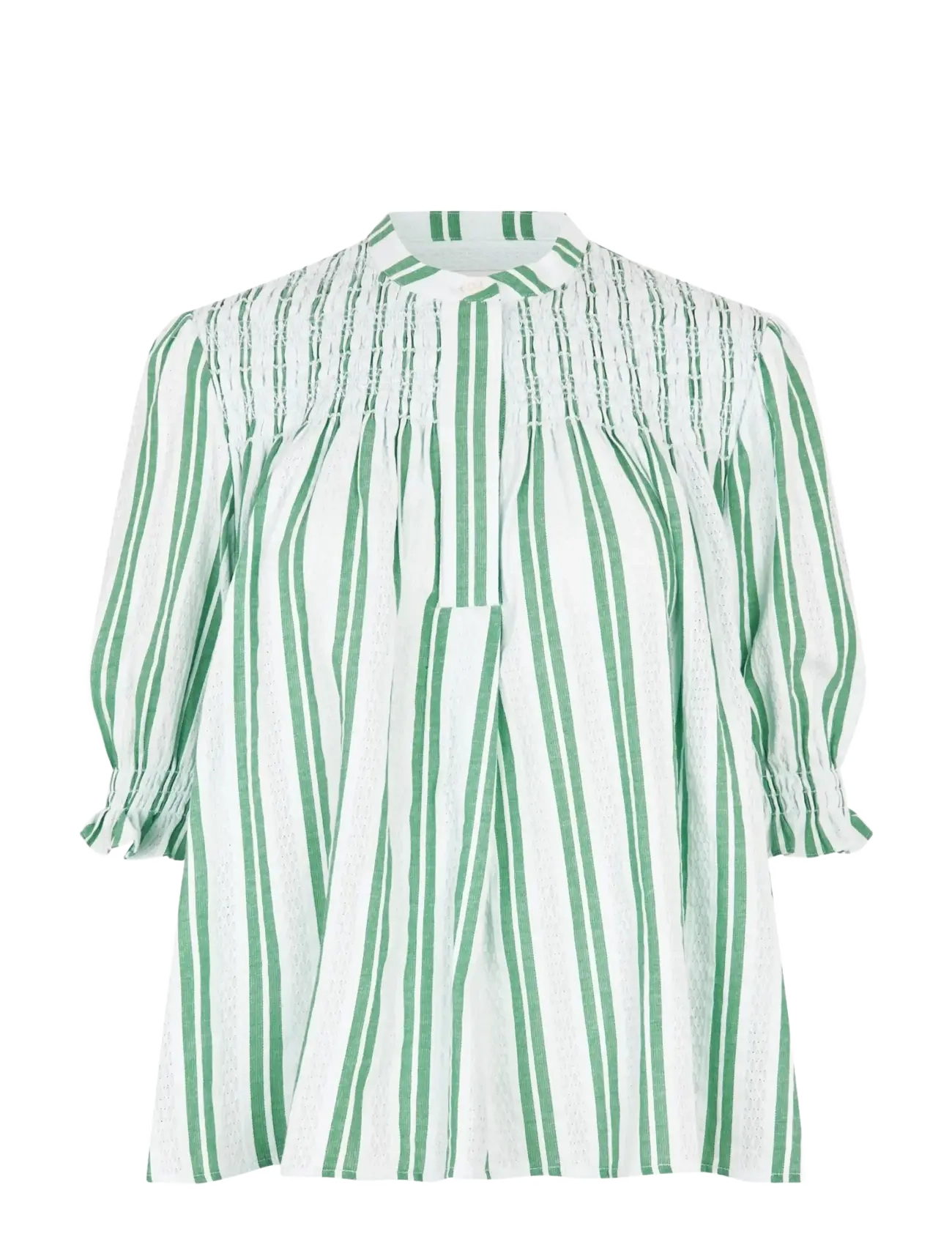 STINE GOYA 2367 Smocked Cotton, Smocked Gather - Modern femininity - SMOCKED STRIPES / green