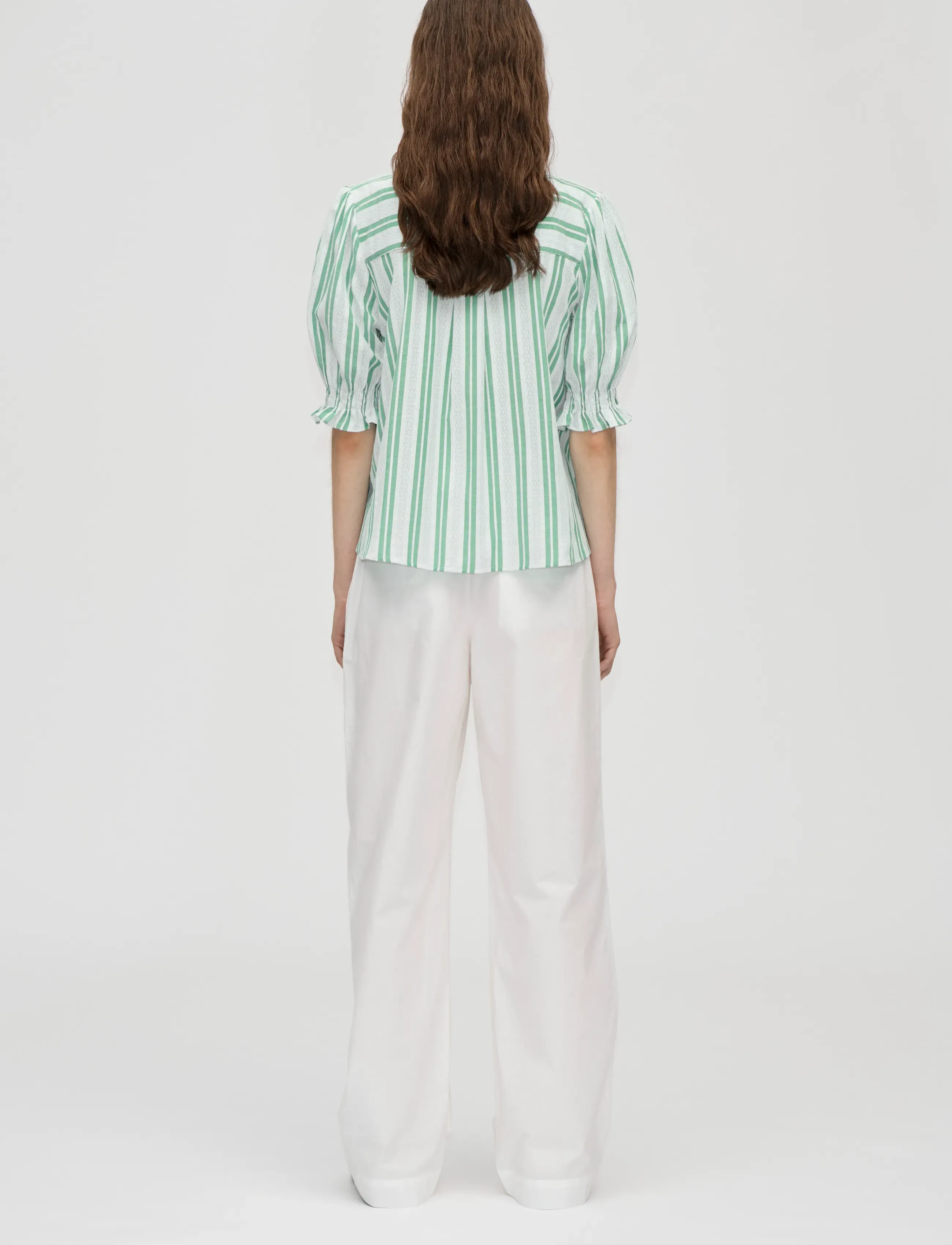 STINE GOYA - 2367 Smocked Cotton, Smocked Gather - kurzämlige blusen - smocked stripes - 3