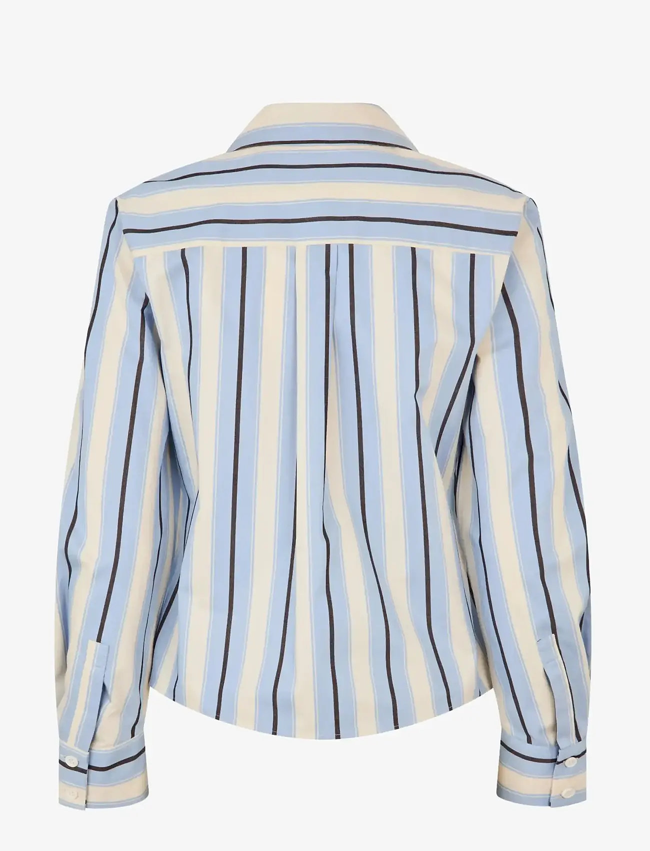 STINE GOYA - 2529 Heavy Stripe Cotton, Sharp Hem - langærmede skjorter - lightwave stripes - 2