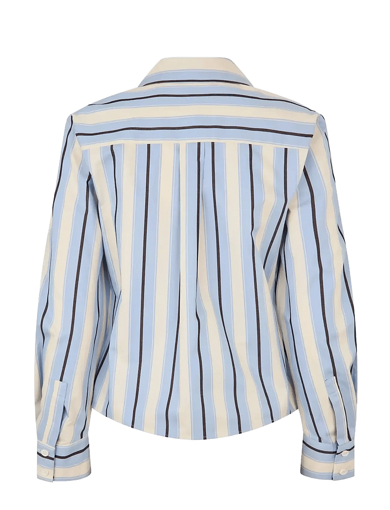 STINE GOYA - 2529 Heavy Stripe Cotton, Sharp Hem - langærmede skjorter - lightwave stripes - 2