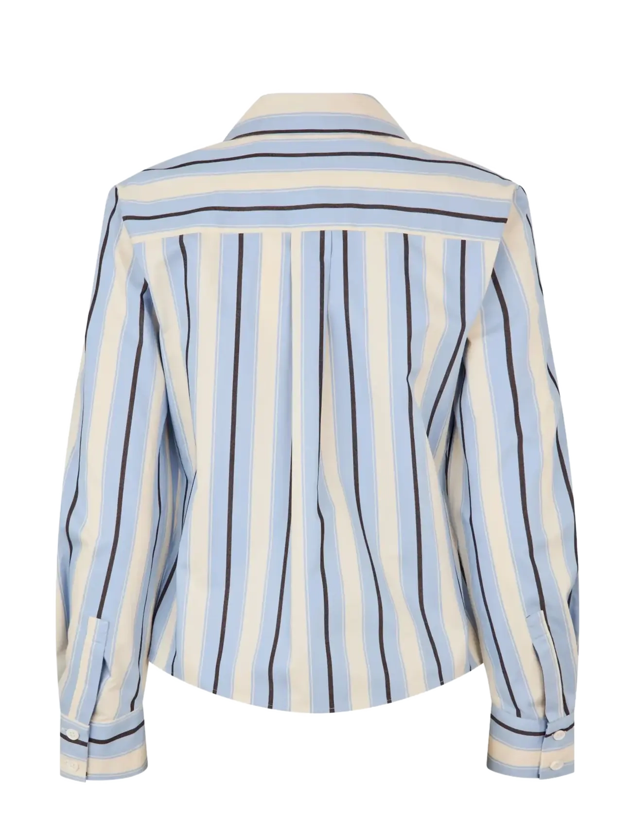 STINE GOYA - 2529 Heavy Stripe Cotton, Sharp Hem - langärmlige hemden - lightwave stripes - 2