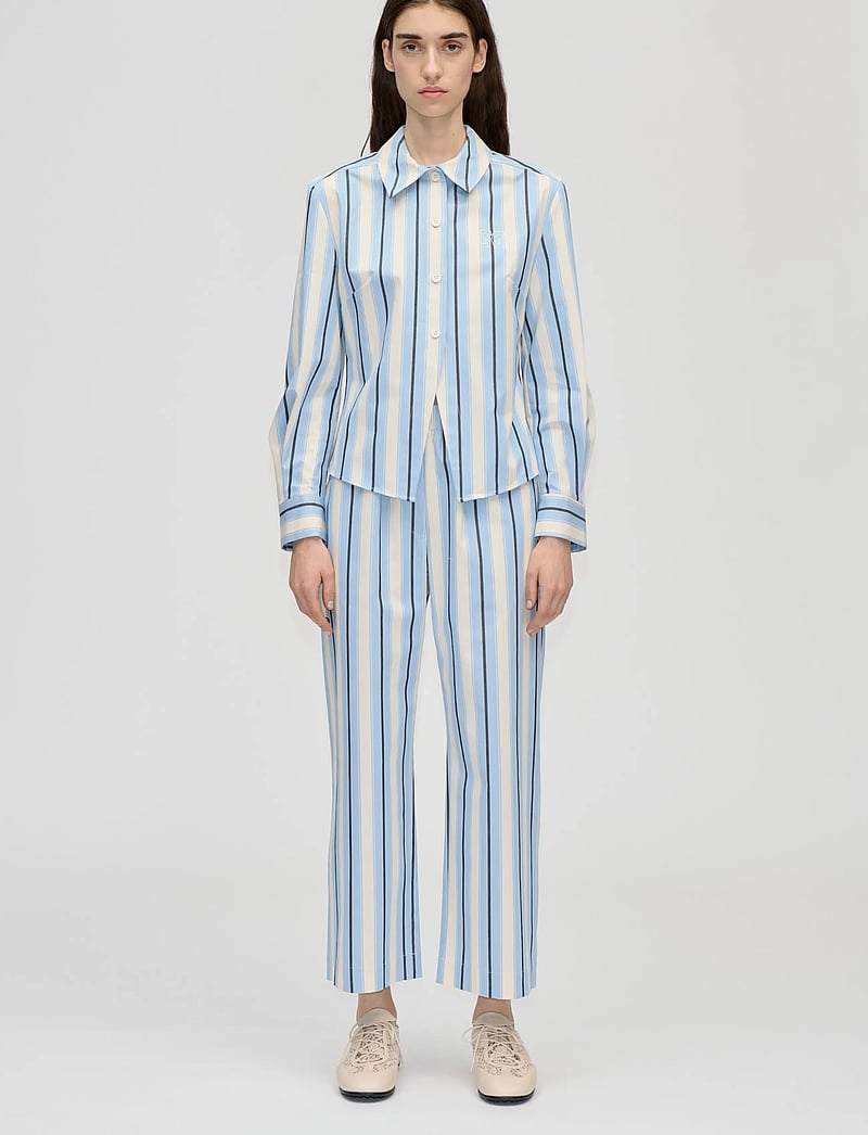 STINE GOYA - 2529 Heavy Stripe Cotton, Sharp Hem - langærmede skjorter - lightwave stripes - 0