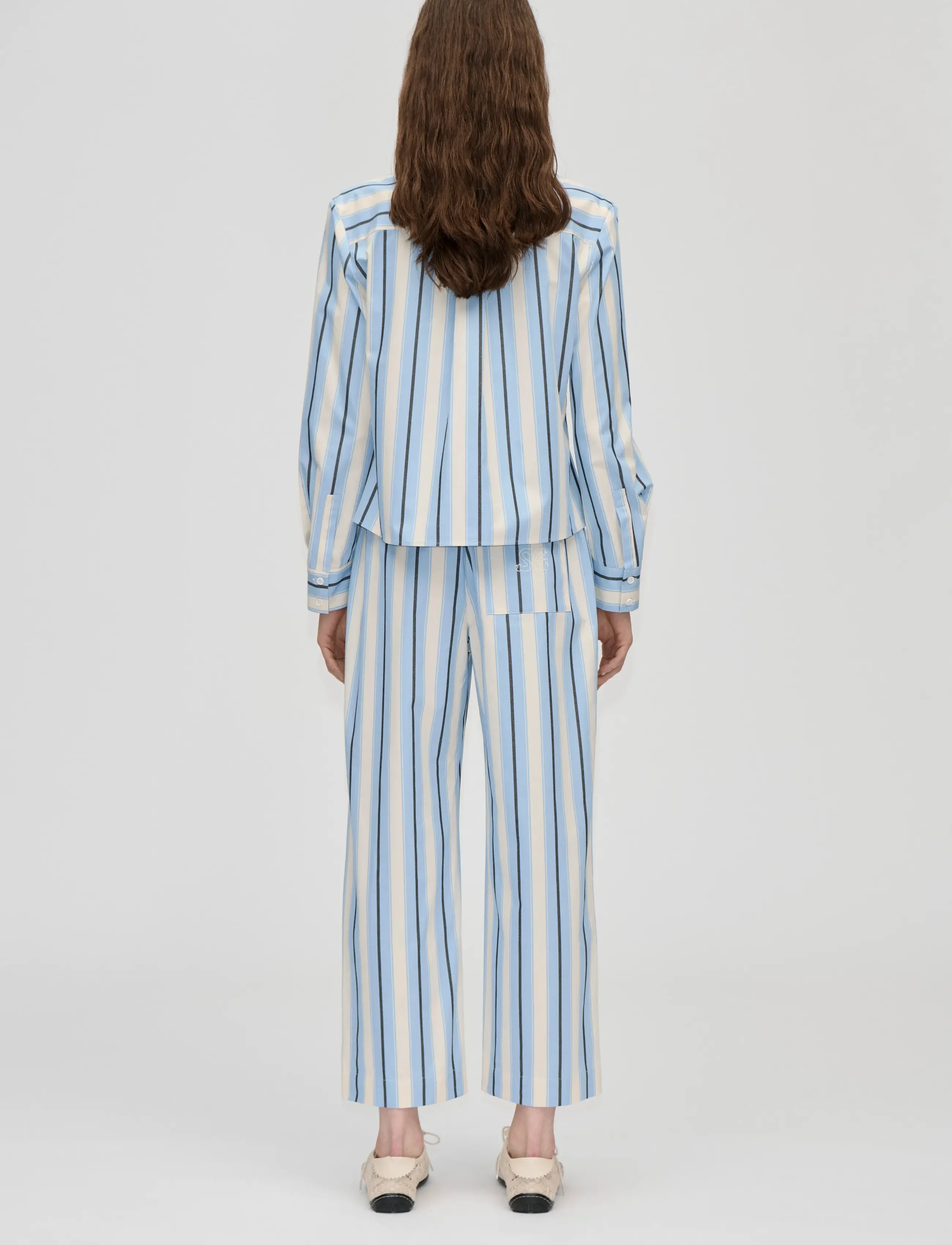 STINE GOYA - 2529 Heavy Stripe Cotton, Sharp Hem - langärmlige hemden - lightwave stripes - 3