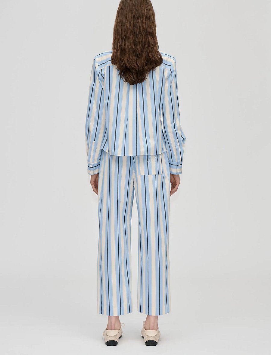 STINE GOYA - 2529 Heavy Stripe Cotton, Sharp Hem - langärmlige hemden - lightwave stripes - 3