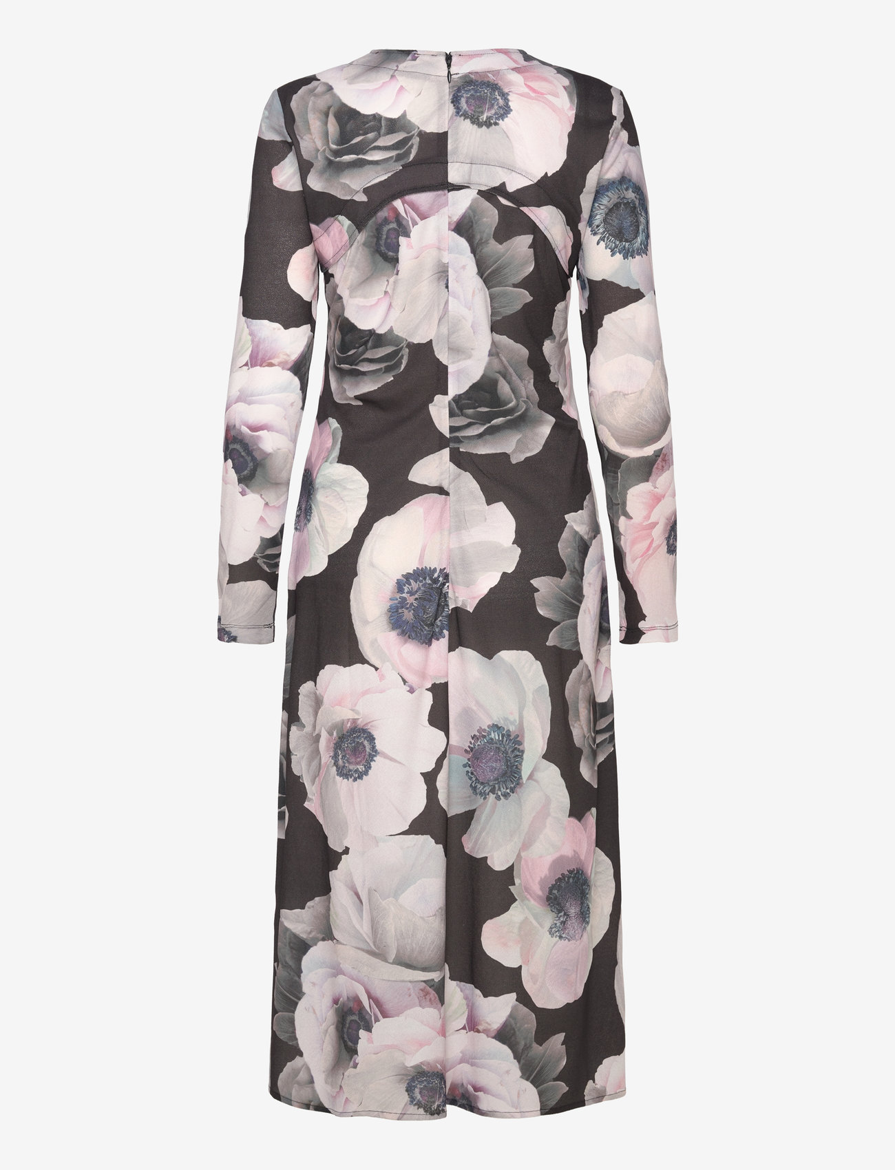 STINE GOYA - Crewneck Long Sleeve Midi Dress, 22 - festkjoler - nostalgic anemone - 2