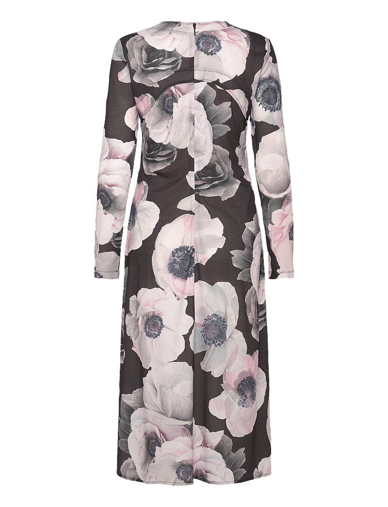 STINE GOYA - Crewneck Long Sleeve Midi Dress, 22 - festkjoler - nostalgic anemone - 2