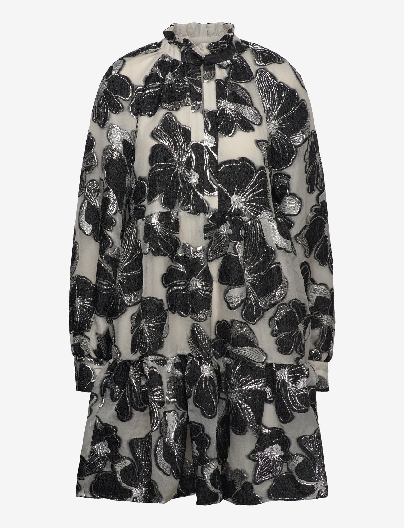STINE GOYA - Tier Voluminous Ruffle Mini Dress, - party dresses - anemone jacquard - 1