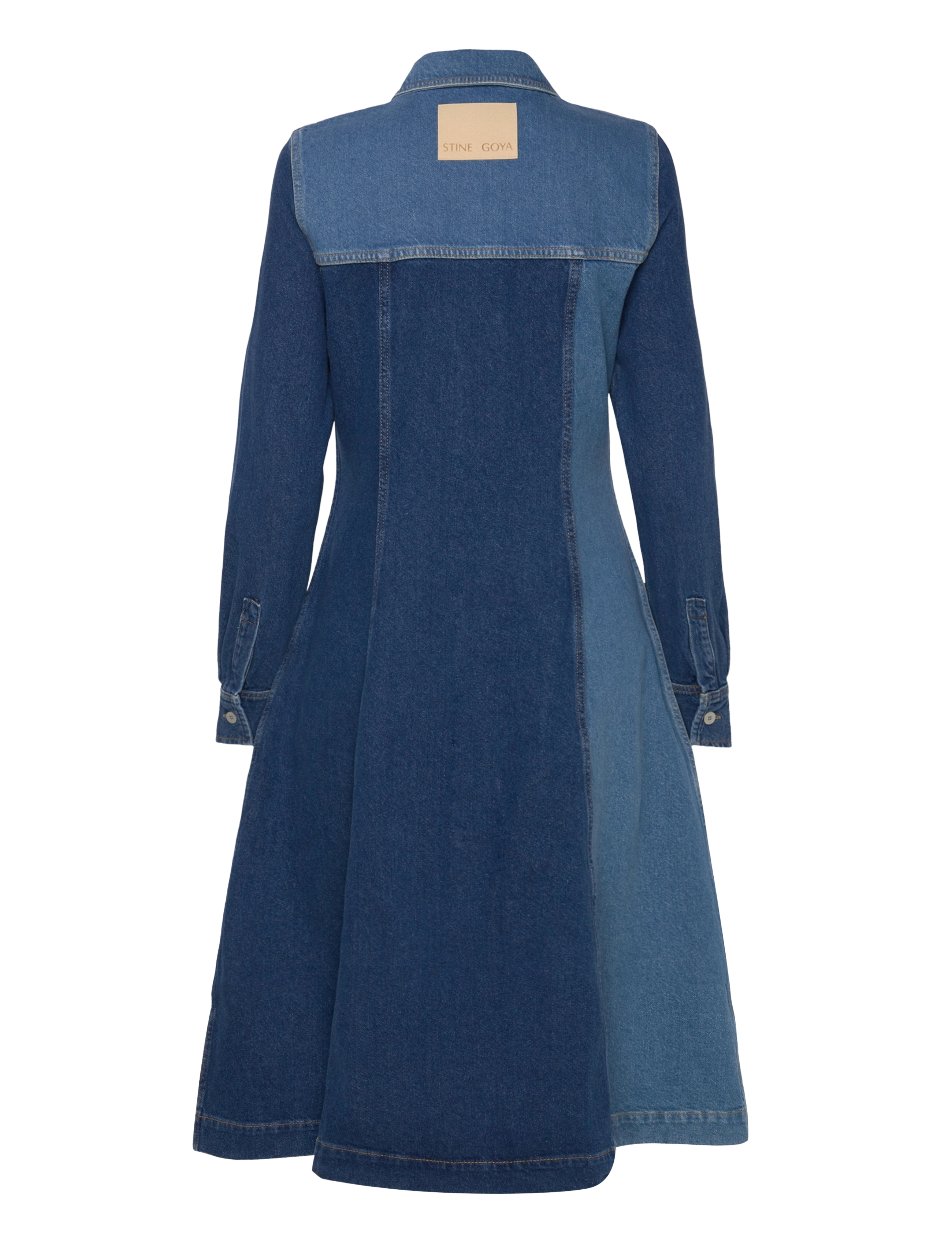 STINE GOYA - Long Sleeve Denim Dress, 2301 Denim - two tone denim - 2