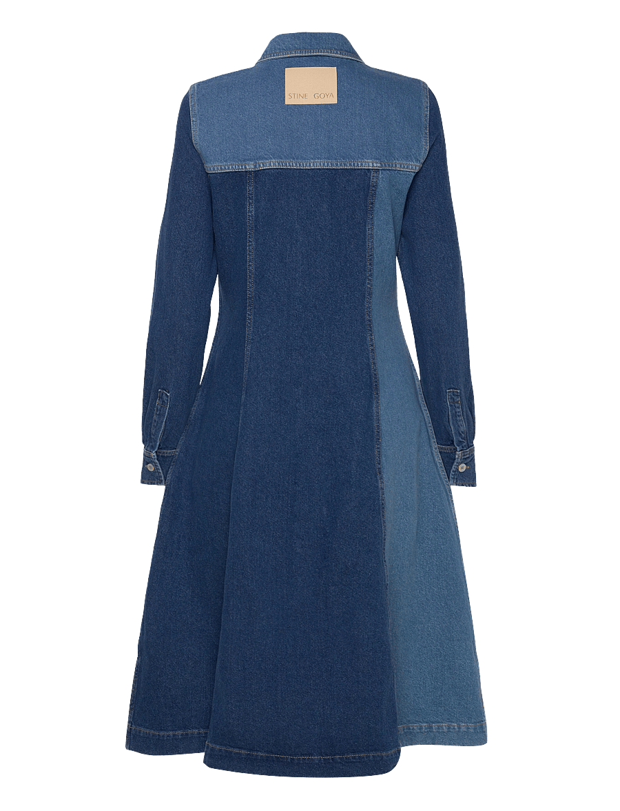 STINE GOYA - Long Sleeve Denim Dress, 2301 Denim - two tone denim - 2