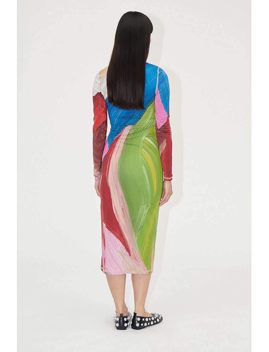 STINE GOYA - Pullover Long Sleeve Midi Dress, 22 - etuikleider - hands - 3