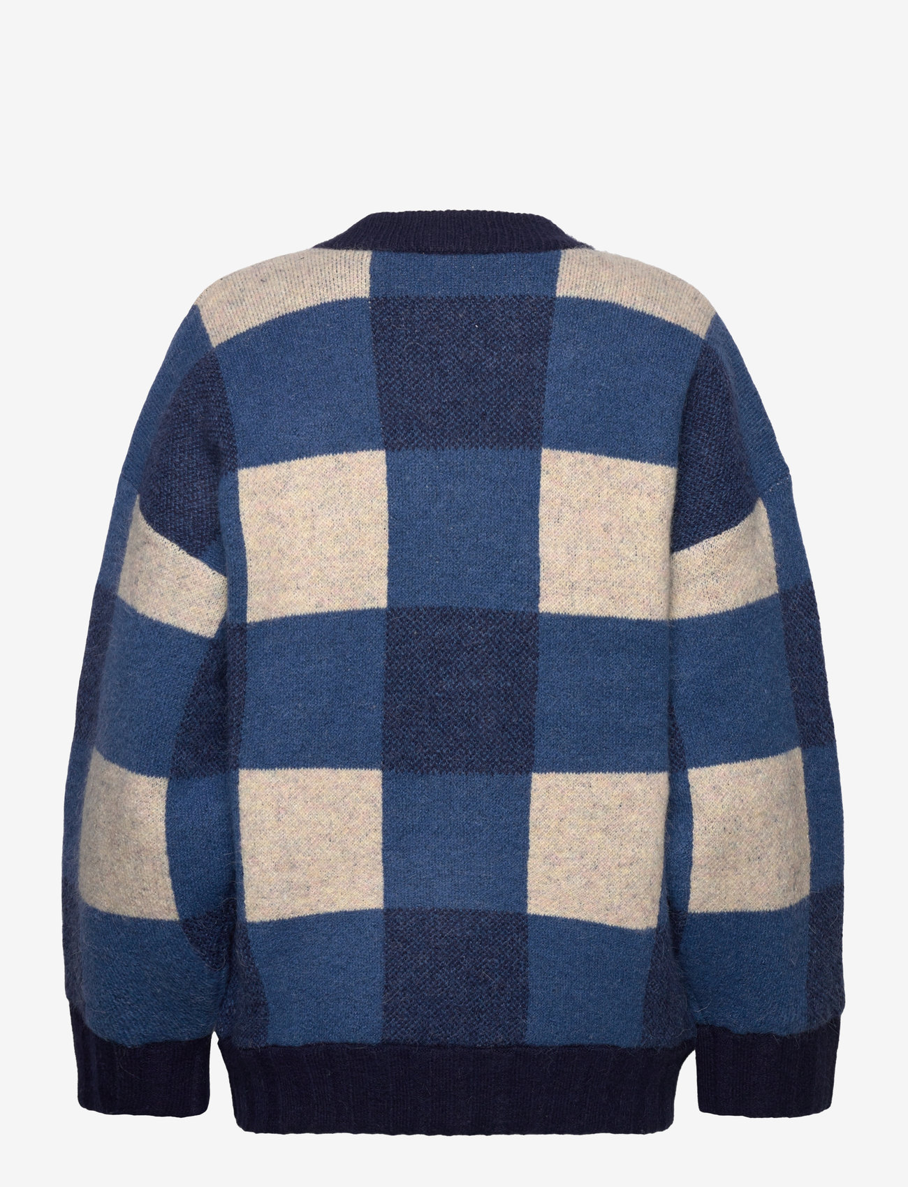 STINE GOYA - Gingham Check Bomber, 2329 Knit Bom - koftor - blue gingham check - 1