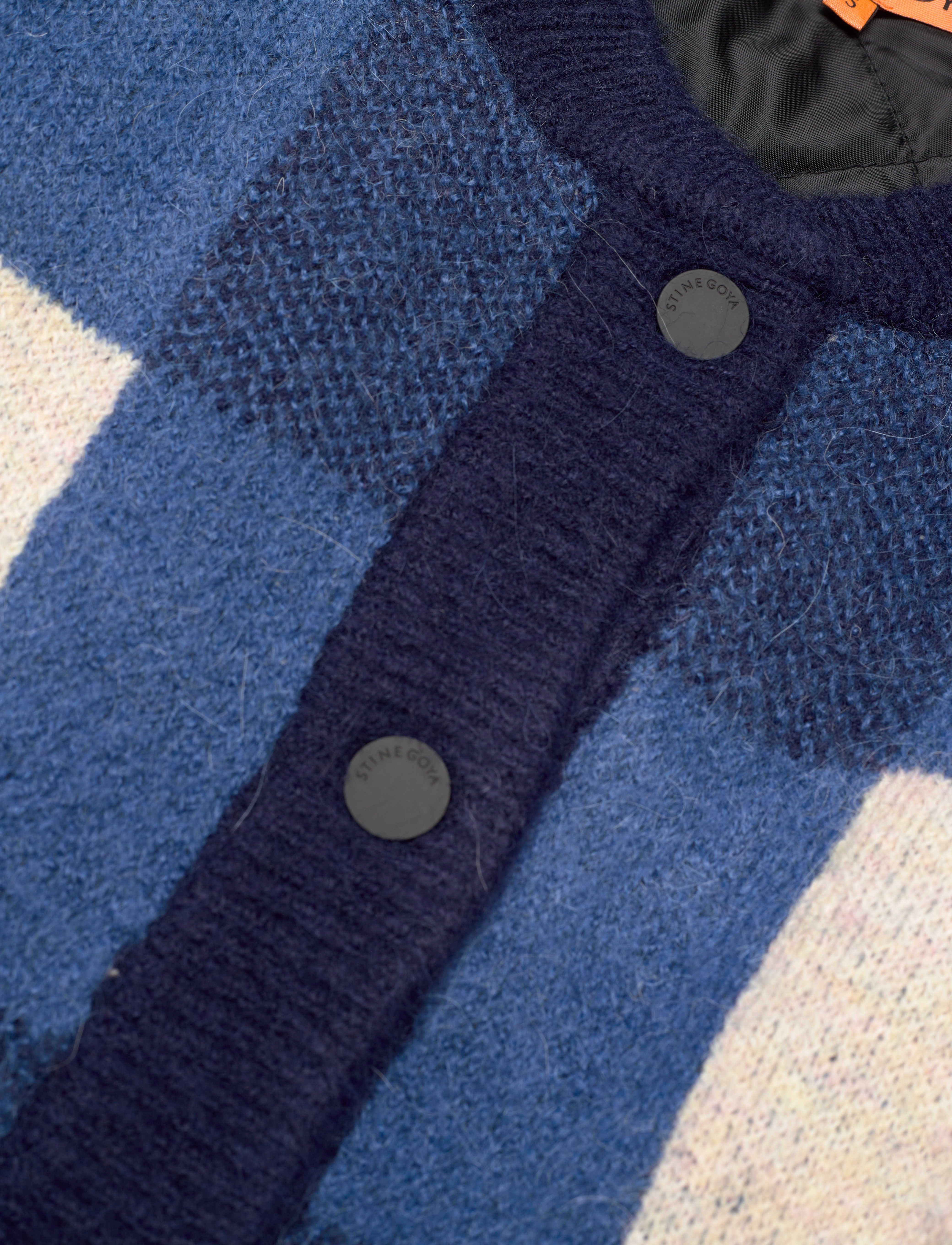STINE GOYA - Gingham Check Bomber, 2329 Knit Bom - blue gingham check - 4
