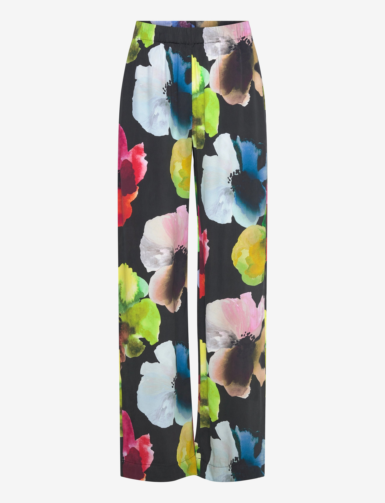 STINE GOYA - Elasticated Long Pants, 2263 Dry Vi - spodnie szerokie - watercolor bloom - 1