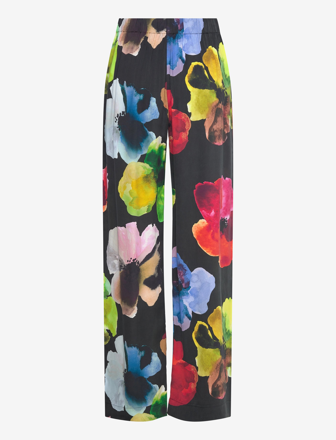 STINE GOYA - Elasticated Long Pants, 2263 Dry Vi - spodnie szerokie - watercolor bloom - 2