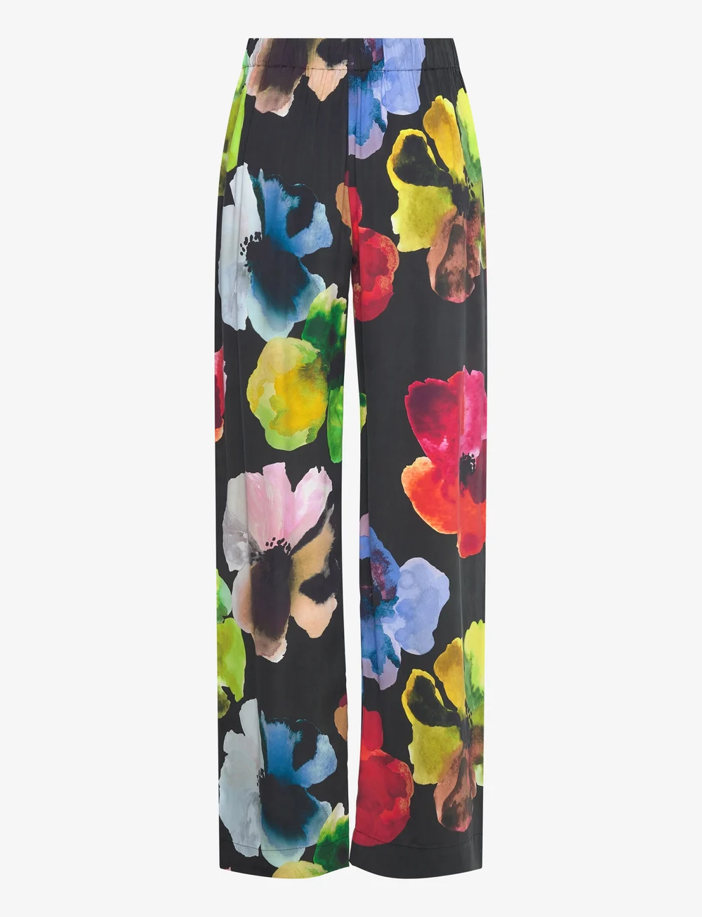 STINE GOYA - Elasticated Long Pants, 2263 Dry Vi - plačios kelnės - watercolor bloom - 2