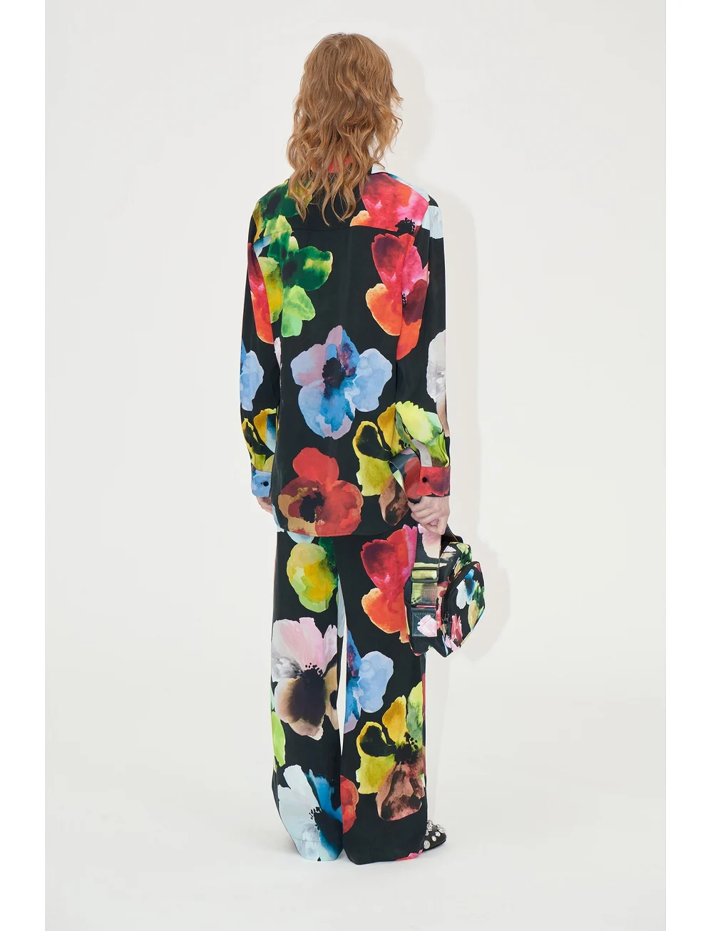 STINE GOYA - Elasticated Long Pants, 2263 Dry Vi - plačios kelnės - watercolor bloom - 3