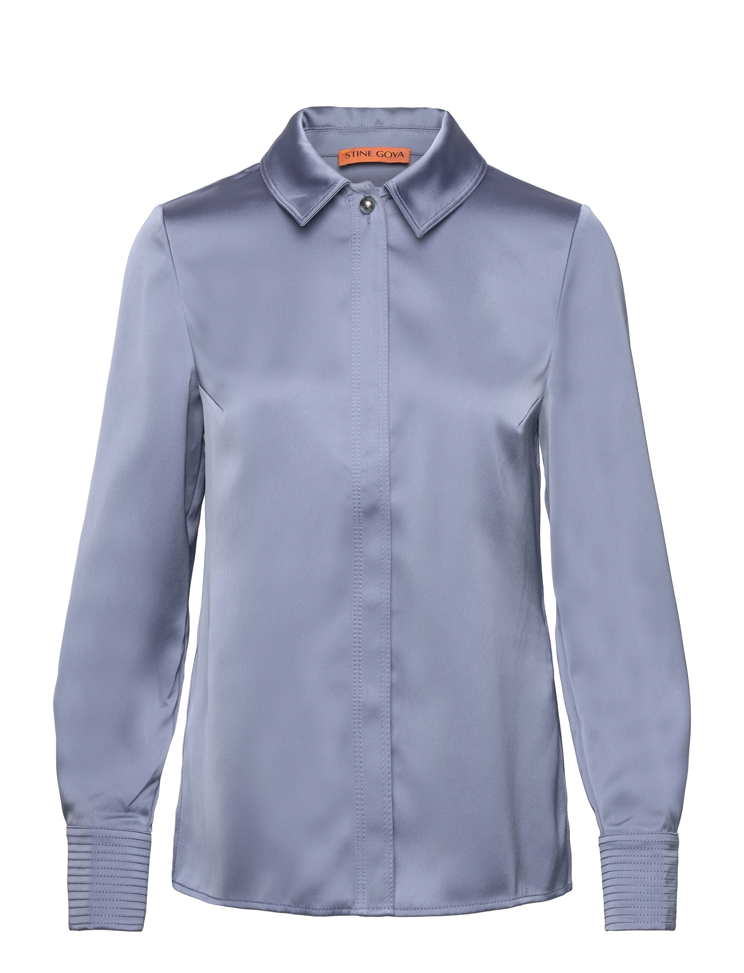 STINE GOYA Collared Fitted Shirt, 2261 Satin Blau - S - Damen