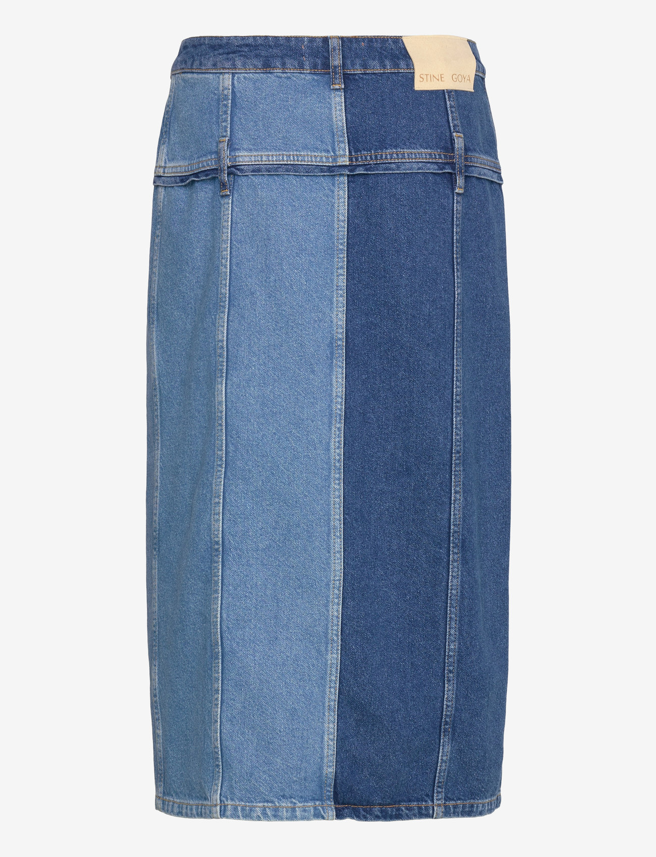 STINE GOYA - Denim Midi Skirt, 2301 Denim - spódnice dżinsowe - two tone denim - 2