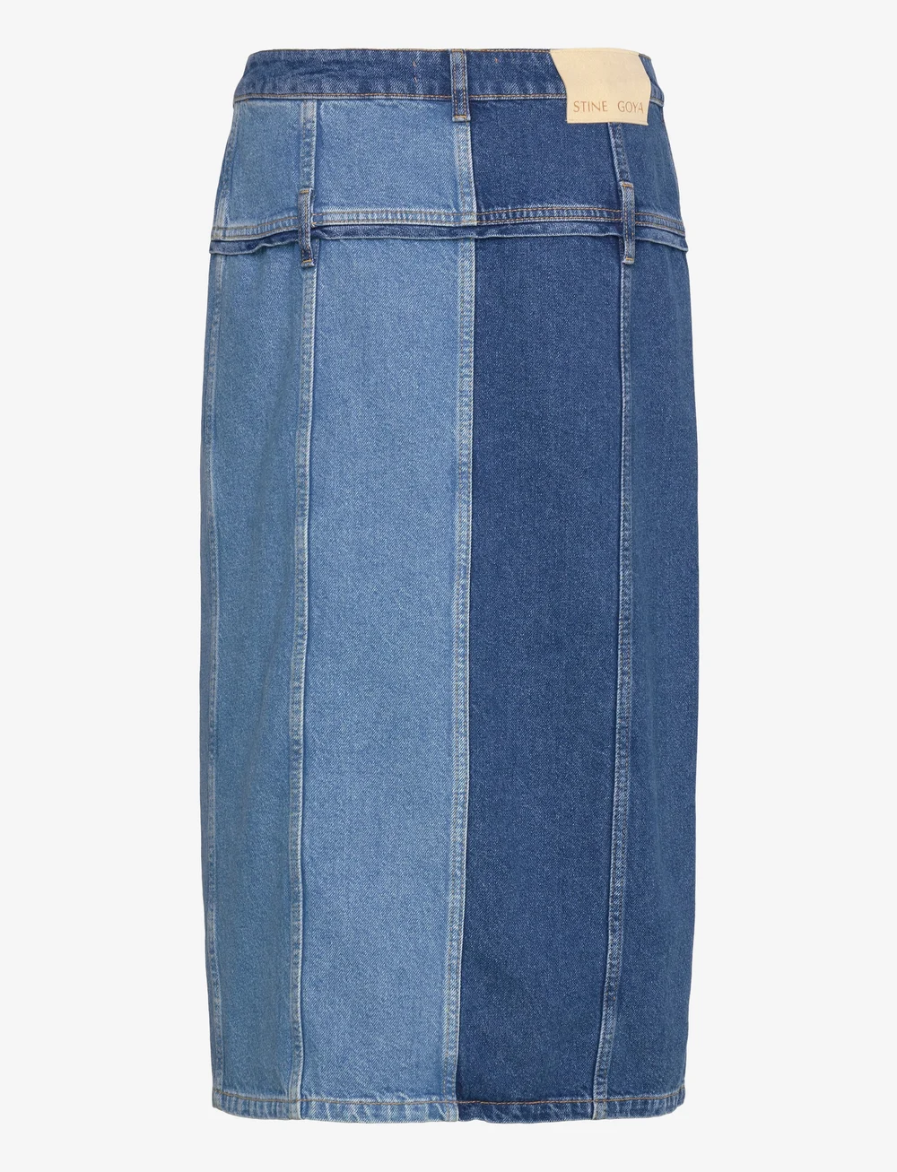 STINE GOYA - Denim Midi Skirt, 2301 Denim - jeanskjolar - two tone denim - 2