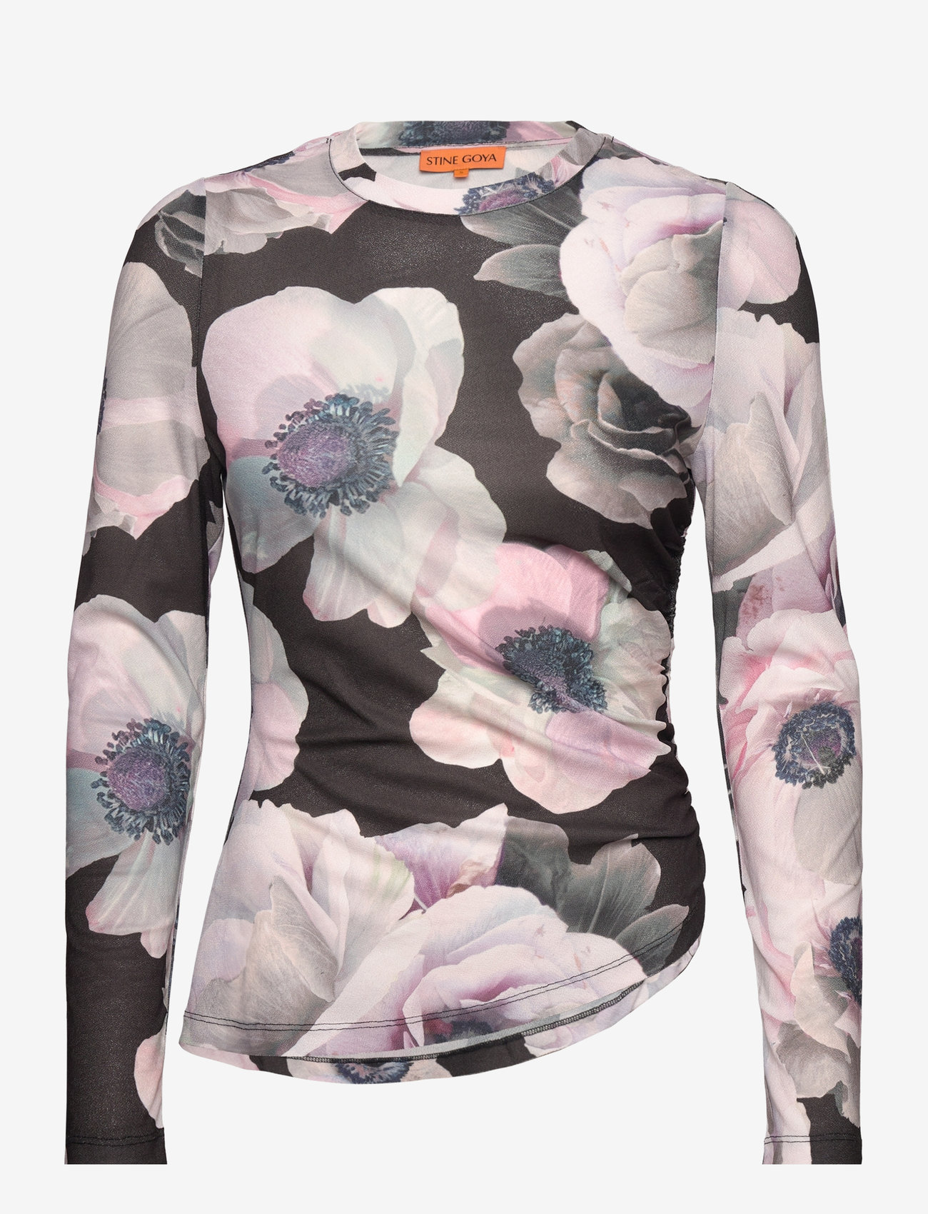 STINE GOYA - Asymmetric Long Sleeve Top, 2245 Dr - langerma toppar - nostalgic anemone - 1