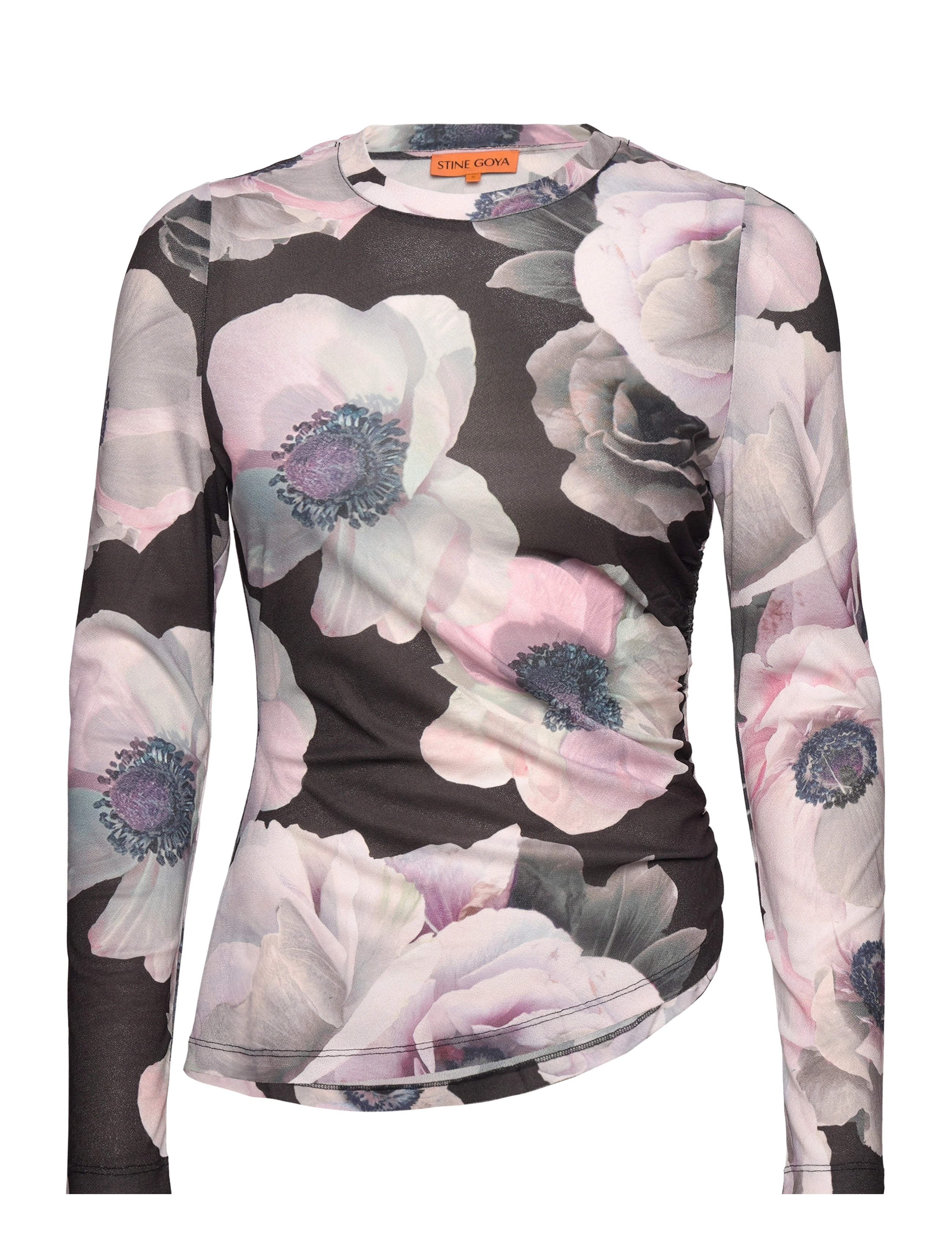 STINE GOYA Asymmetric Long Sleeve Top, 2245 Dr - Transitional Layering - NOSTALGIC ANEMONE / multi