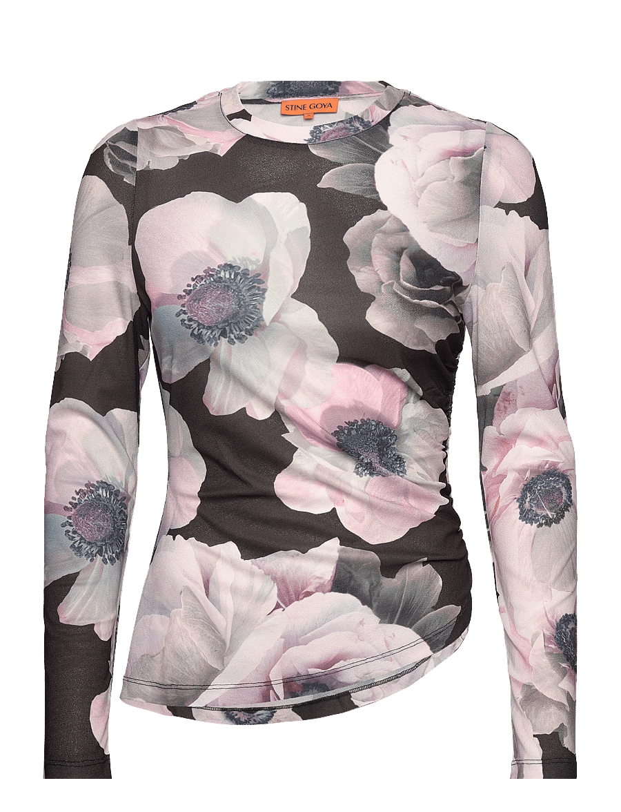 STINE GOYA - Asymmetric Long Sleeve Top, 2245 Dr - langärmlige tops - nostalgic anemone - 1
