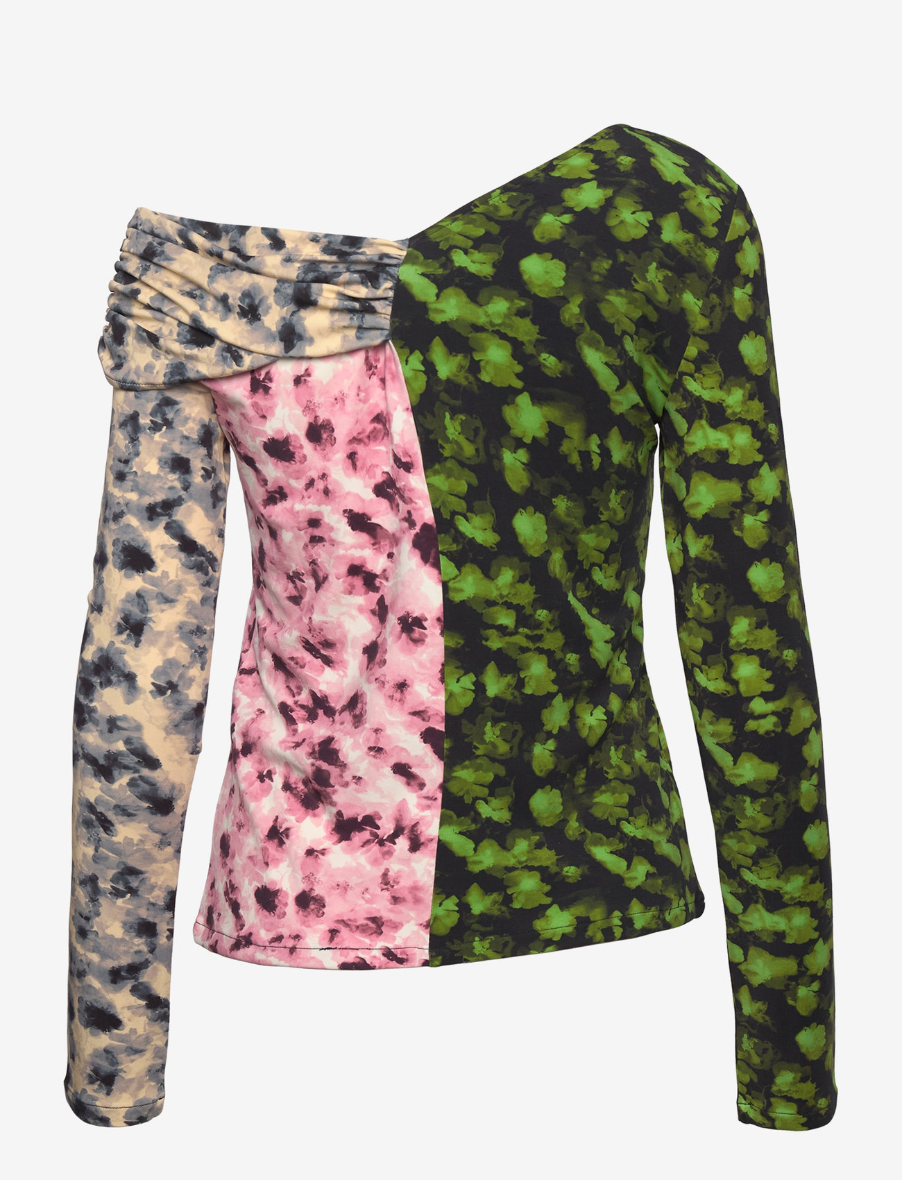 STINE GOYA - One Shoulder Long Sleeve Top, 2254 - langärmlige blusen - dizzy foliage - 2