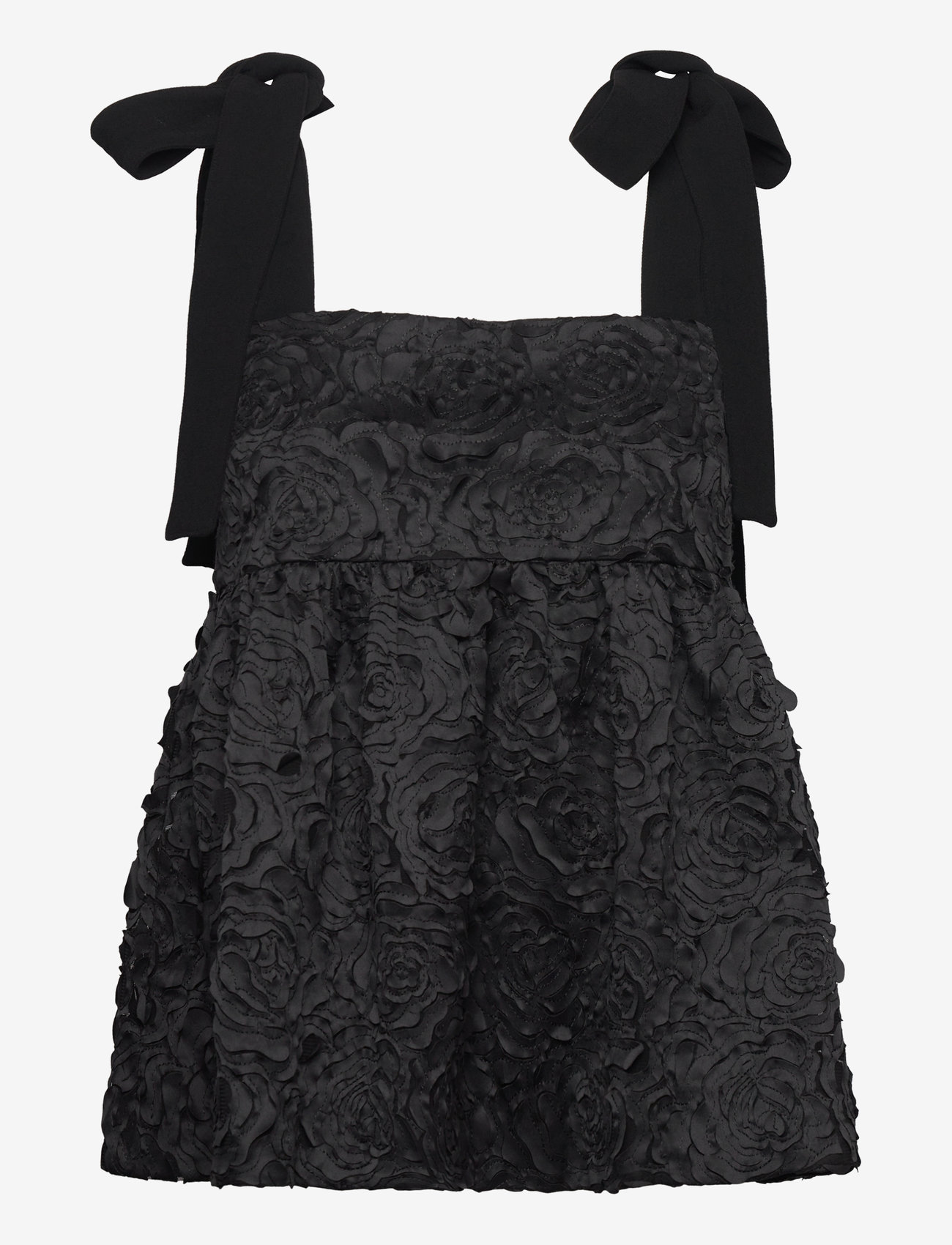 STINE GOYA - Contrasted Tie Top, 2320 Fil Coupé - bluzki bez rękawów - jet black - 1