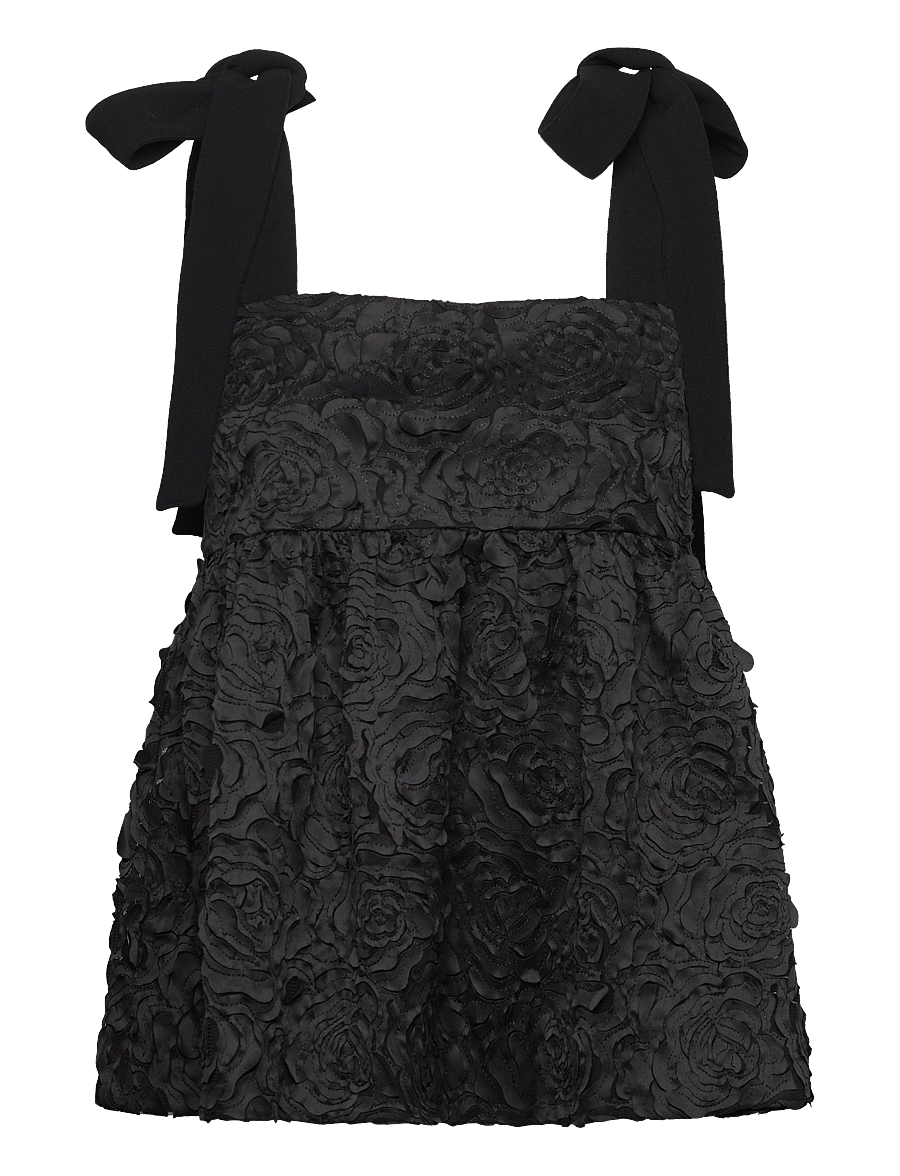 STINE GOYA - Contrasted Tie Top, 2320 Fil Coupé - Ärmlösa blusar - jet black - 1