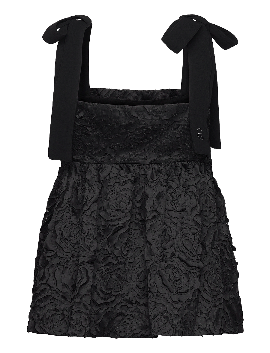 STINE GOYA - Contrasted Tie Top, 2320 Fil Coupé - Ärmlösa blusar - jet black - 2