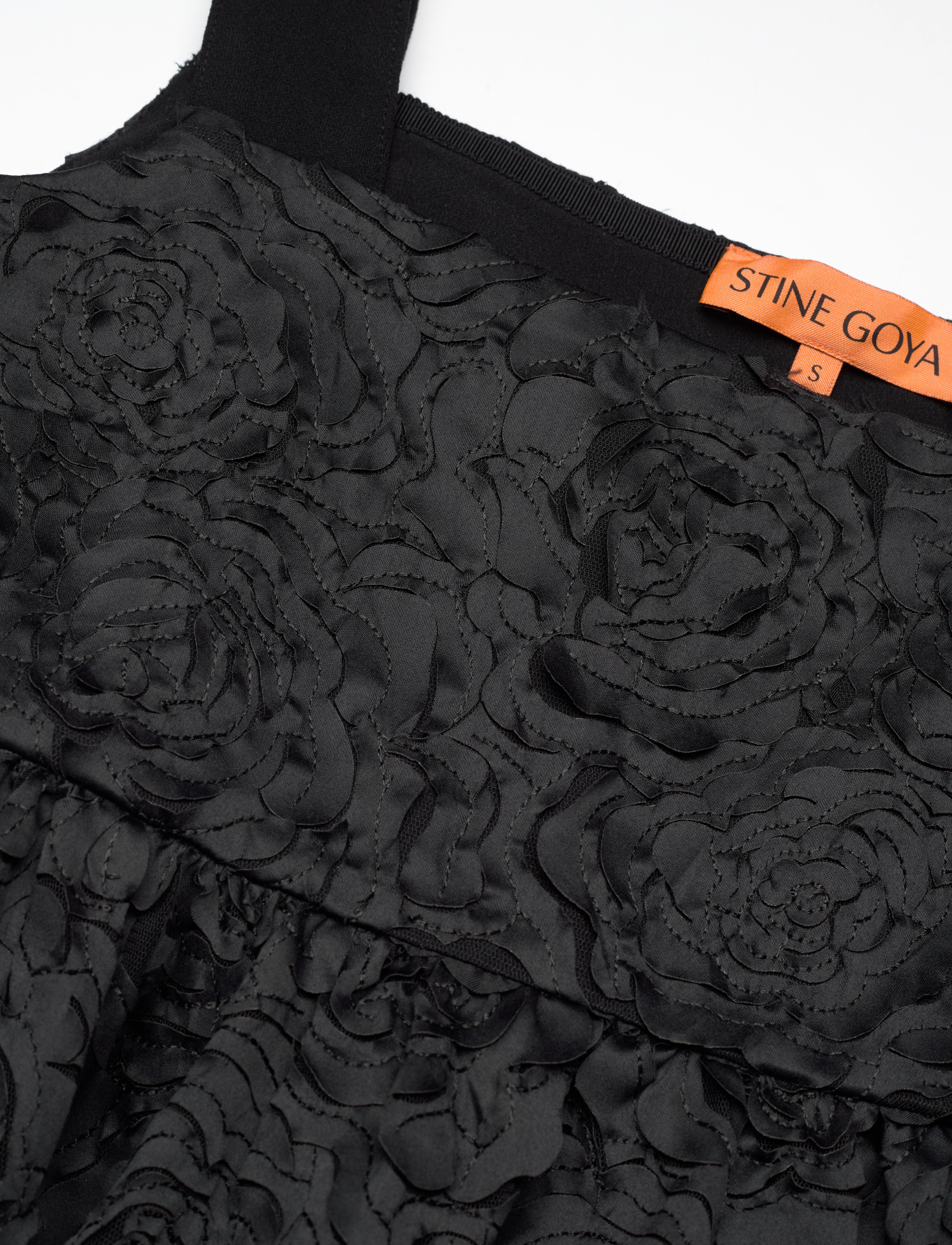 STINE GOYA - Contrasted Tie Top, 2320 Fil Coupé - Ärmellose blusen - jet black - 4