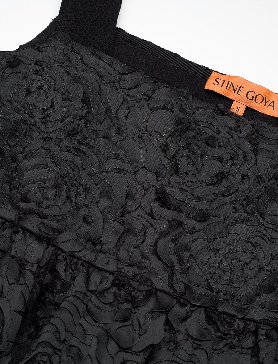 STINE GOYA - Contrasted Tie Top, 2320 Fil Coupé - Ärmlösa blusar - jet black - 4