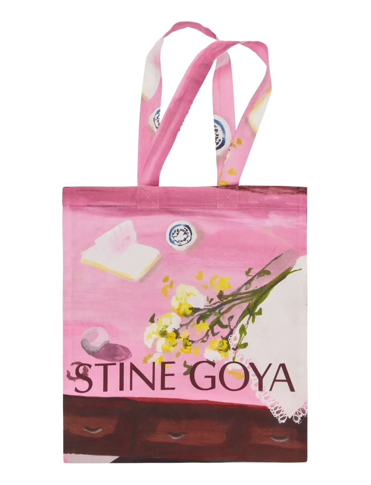 STINE GOYA Tote Bags, Cotton Tote - Shoppers - FIVE RESOLUTIONS / pink/rose
