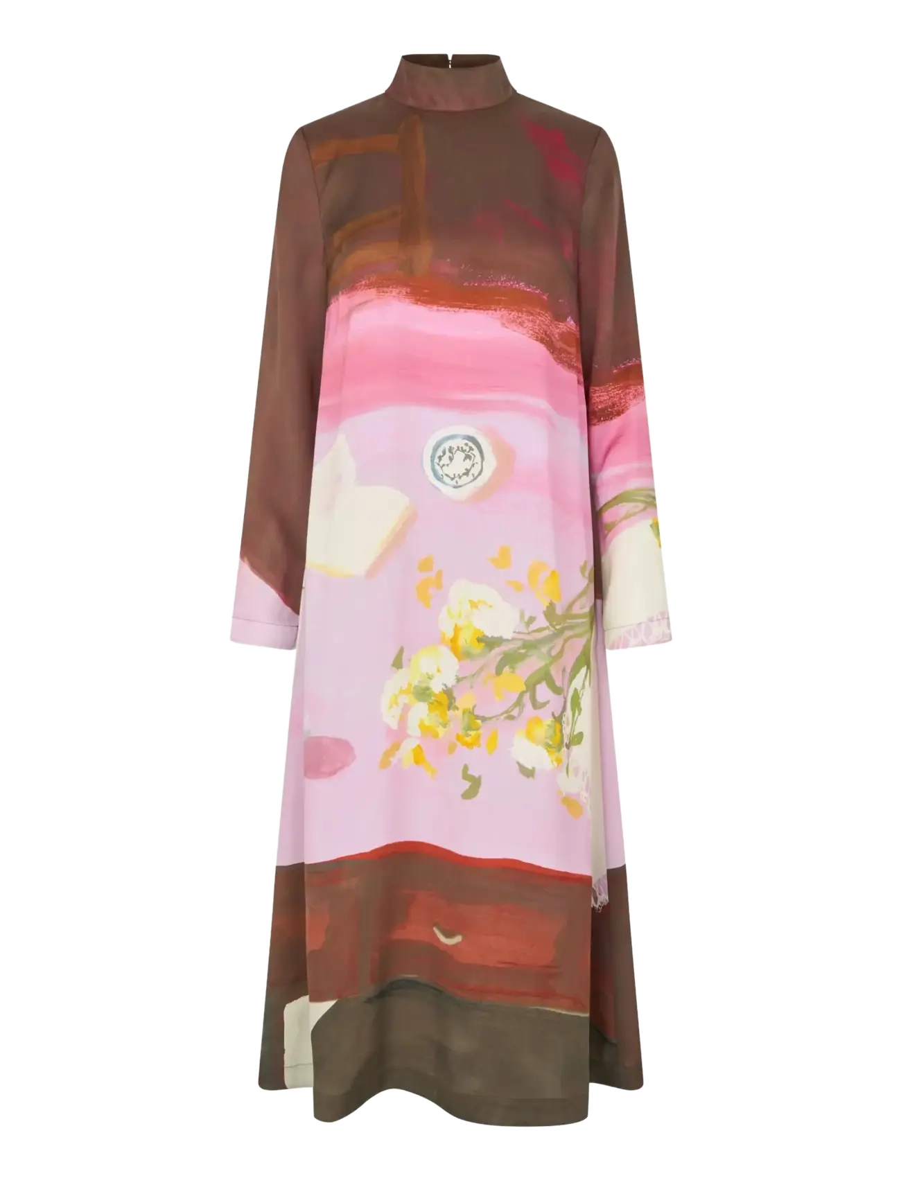 STINE GOYA Dry Viscose, Long Sleeve Midi Dress - Kjoler - FIVE RESOLUTIONS / multi
