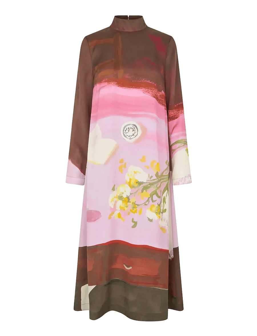STINE GOYA - Dry Viscose, Long Sleeve Midi Dress - five resolutions - 1