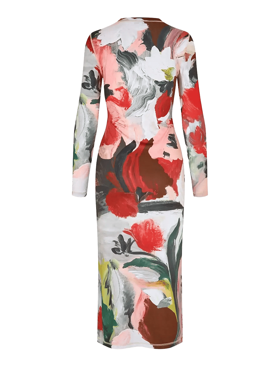 STINE GOYA - Stocking Jersey, Pullover Long Sleeve Midi Dress - bodycon-kjoler - my garden - 2