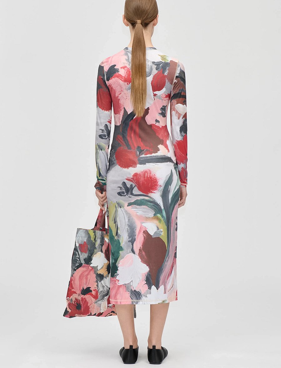 STINE GOYA - Stocking Jersey, Pullover Long Sleeve Midi Dress - bodycon-kjoler - my garden - 3