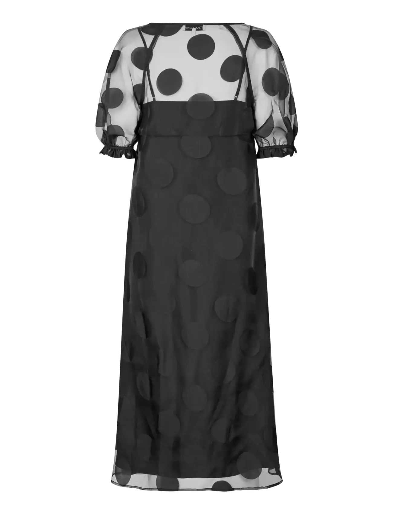STINE GOYA - Dotted Organza, Puff Sleeve Long Dress - midi-kleider - dotted black - 2