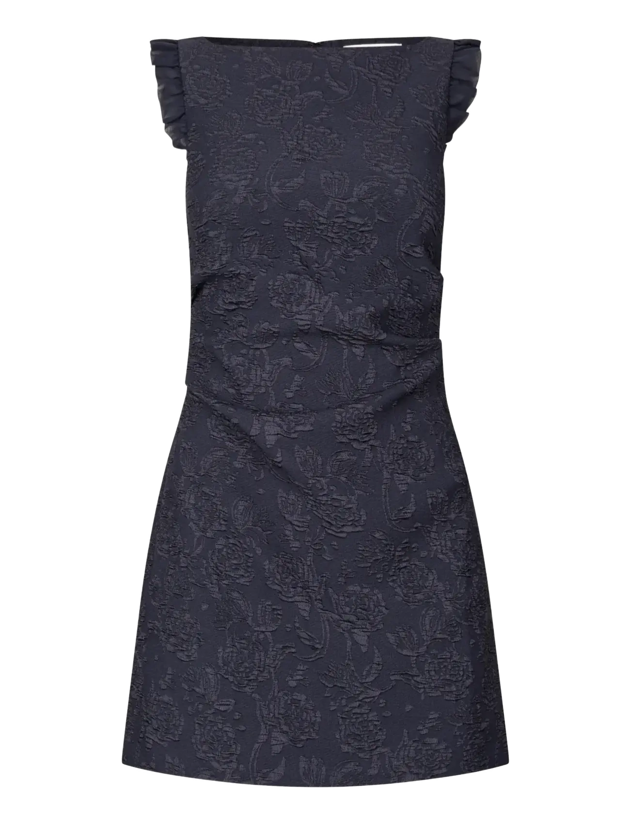 STINE GOYA Stretch Jacquard / Sheer GGT, Tuck Mini Dress - STINE GOYA - GARDEN RELIEF / navy