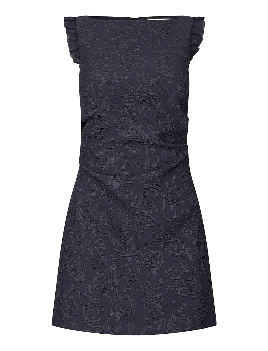 STINE GOYA - Stretch Jacquard / Sheer GGT, Tuck Mini Dress - korte jurken - garden relief - 1