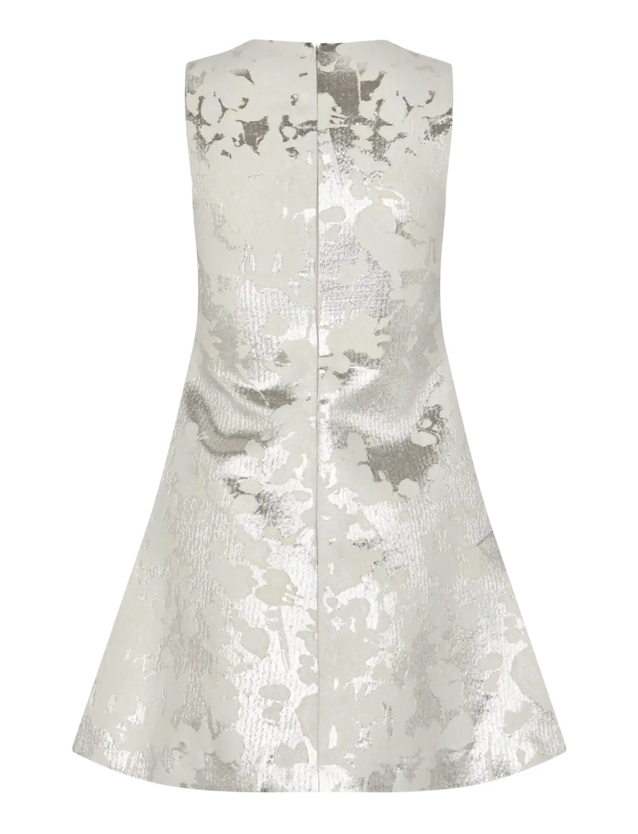 STINE GOYA - Metallic Woven jacquard, Kick Pleat Mini Dress - pailletkjoler - lurex garden - 2