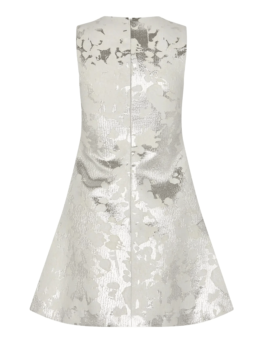 STINE GOYA - Metallic Woven jacquard, Kick Pleat Mini Dress - paljettkjoler - lurex garden - 2