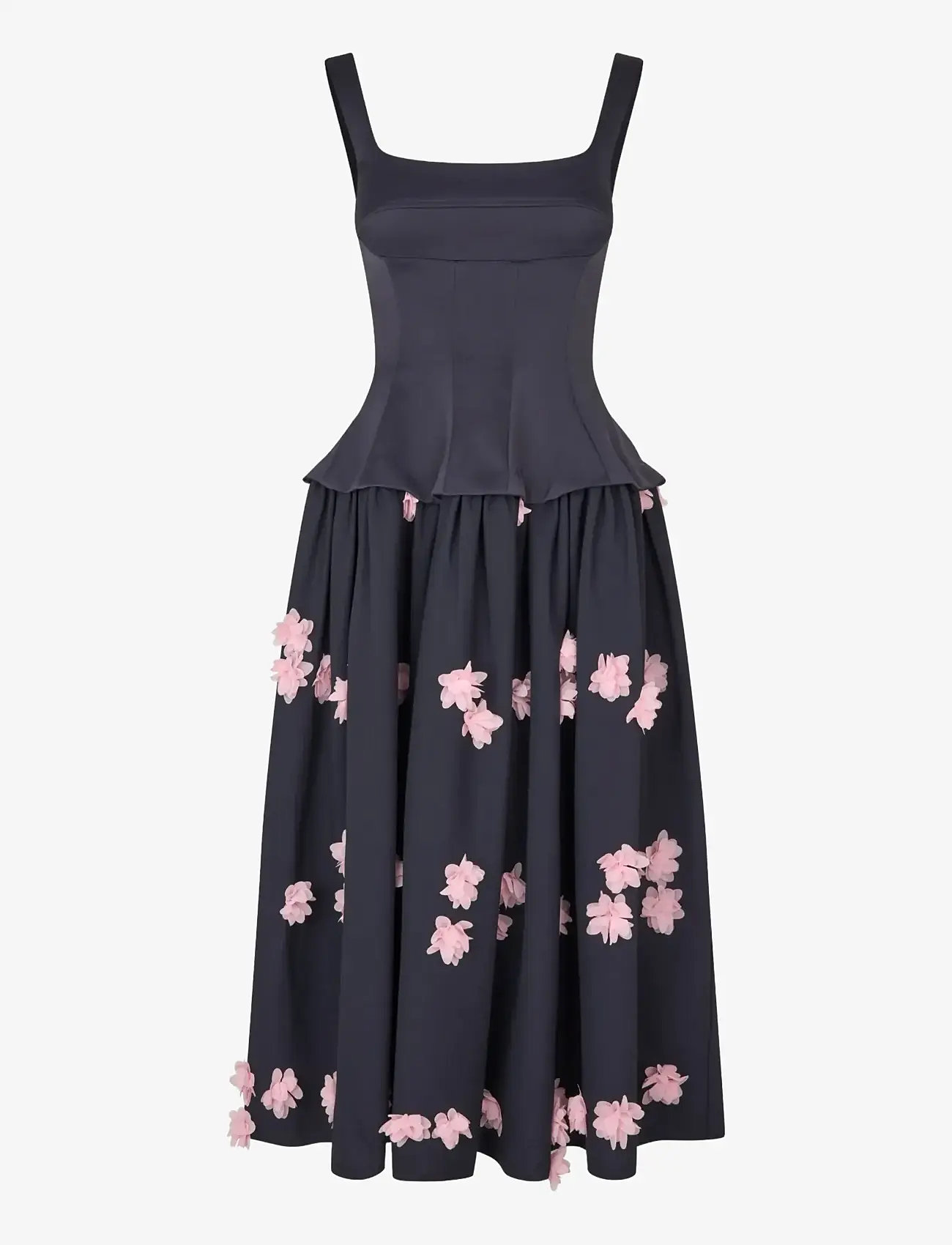 STINE GOYA - Double Sided Crepe, Corset Long Dress - aftonklänningar - pink petunia - 2