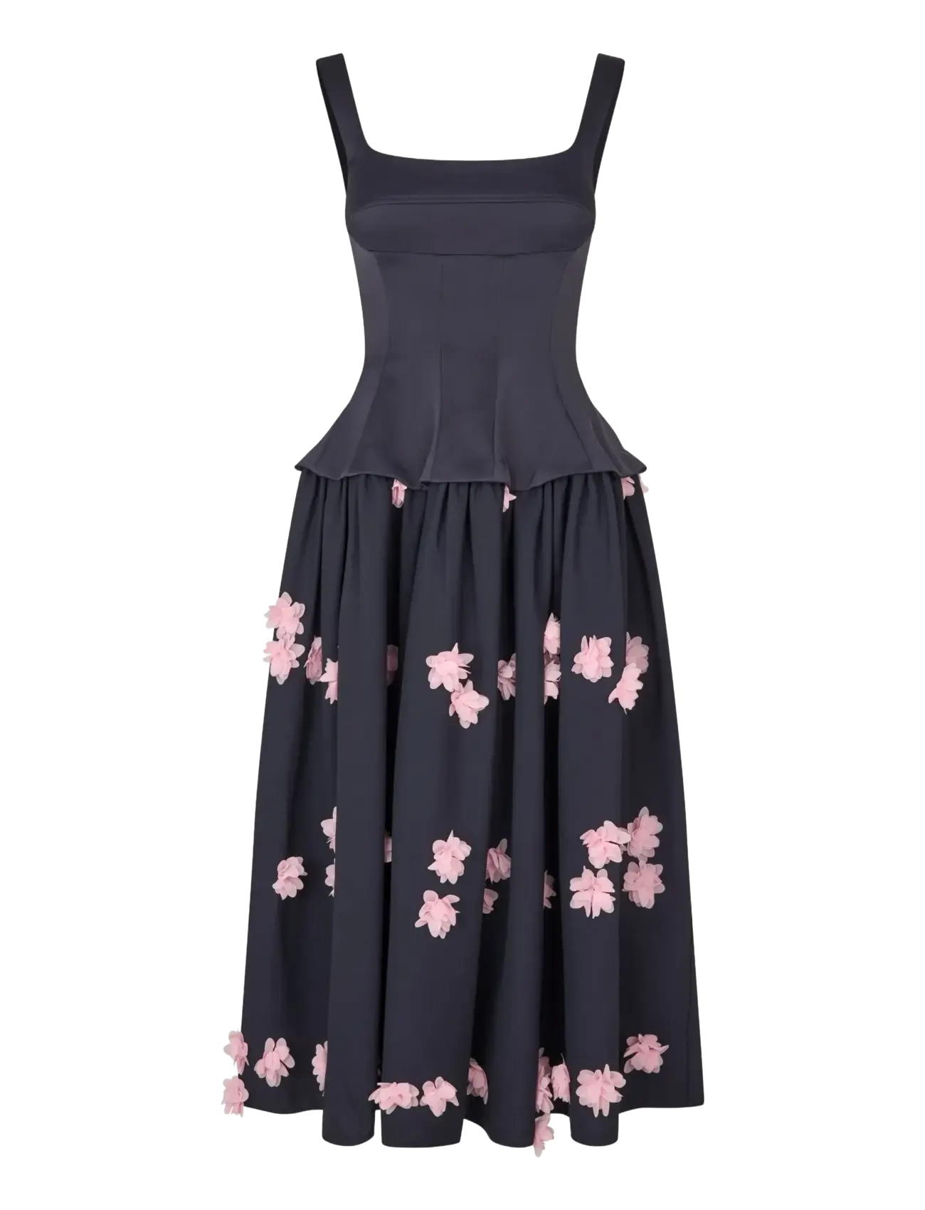 STINE GOYA - Double Sided Crepe, Corset Long Dress - aftonklänningar - pink petunia - 2