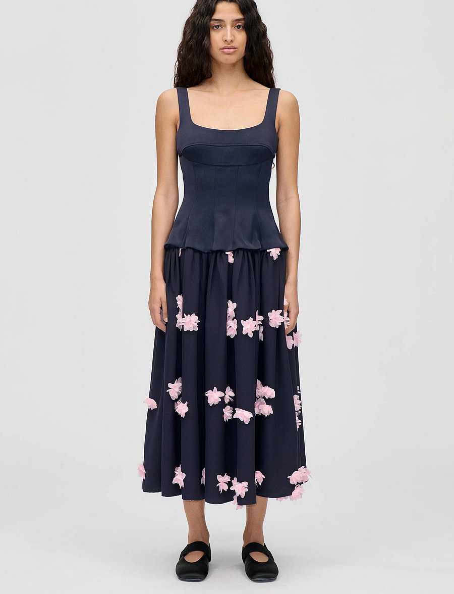 STINE GOYA - Double Sided Crepe, Corset Long Dress - aftenkjoler - pink petunia - 0